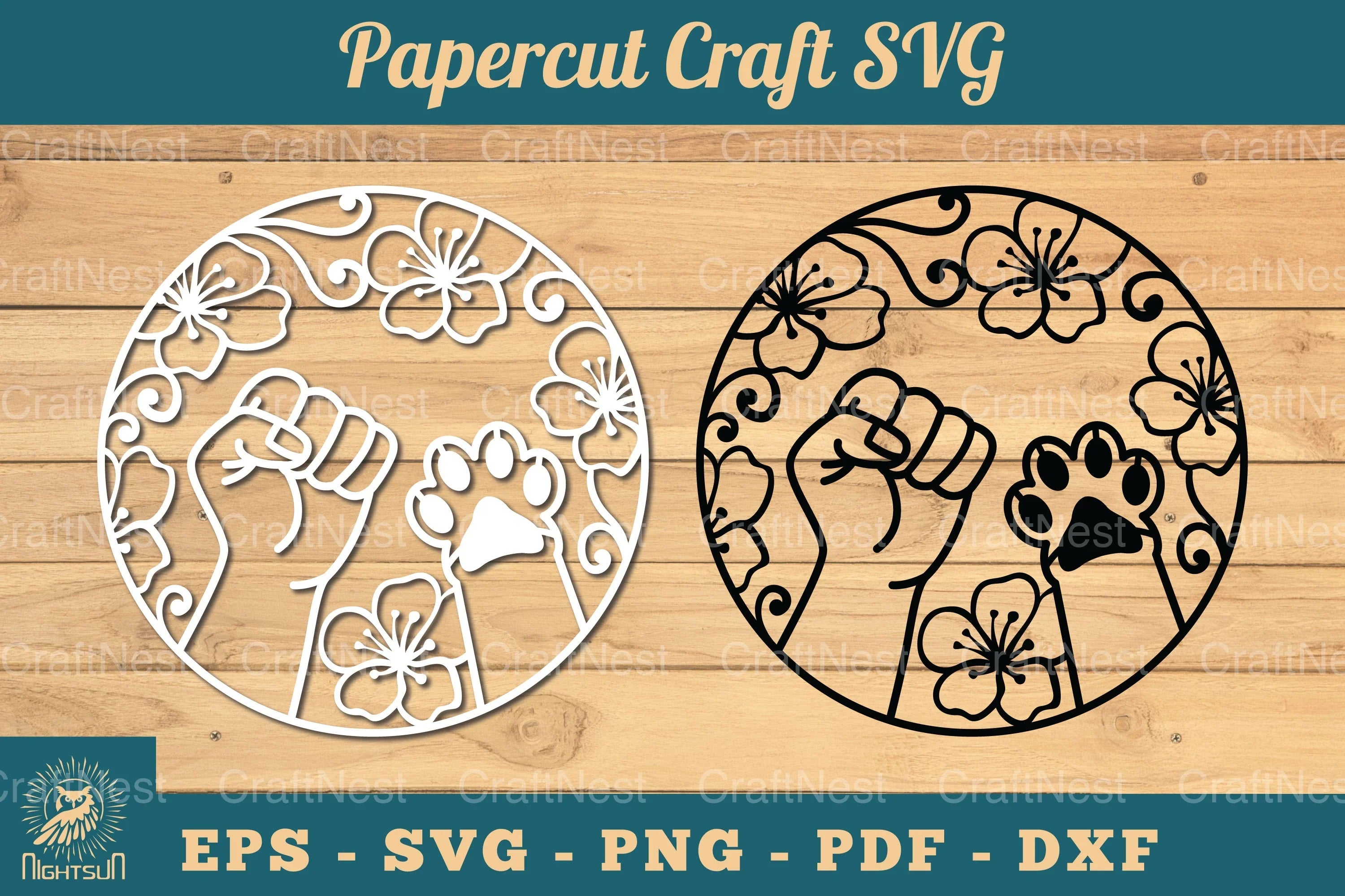 Hand Paw Papercut SVG Bundle - CraftNest - Digital Crafting and Art