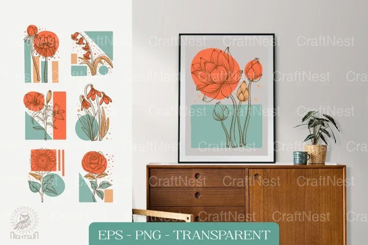 Hand-Drawn Flower Clipart Bundle - CraftNest - Digital Crafting and Art