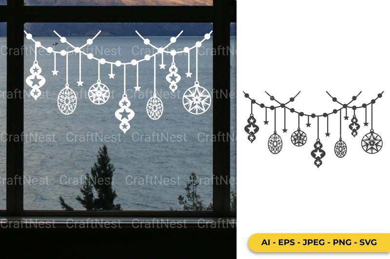 Hanging Bauble Window Decal Clipart Bundle - CraftNest - Digital Crafting and Art