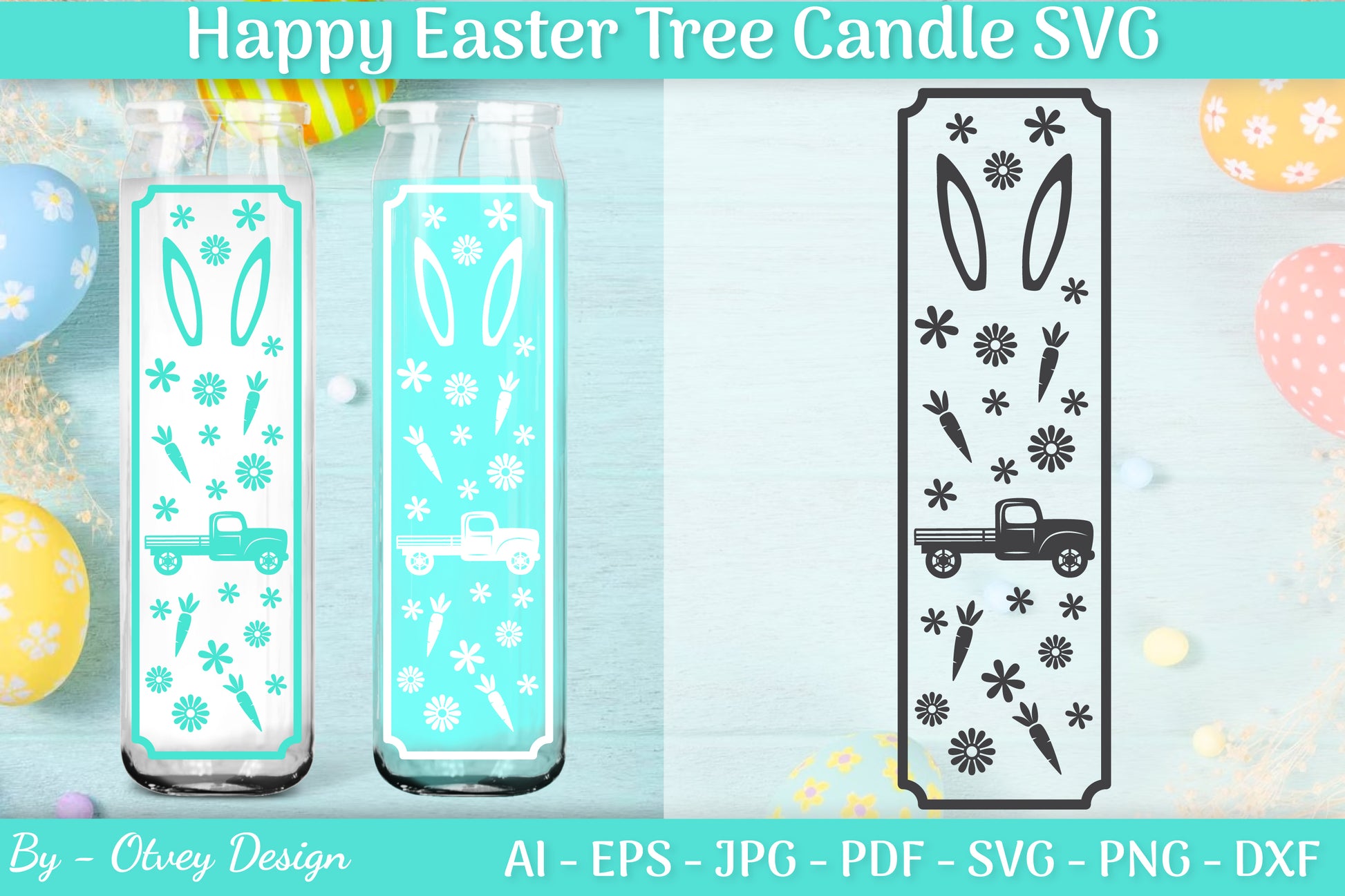 Happy Easter Candle Tree SVG Bundle 2 - CraftNest - Digital Crafting and Art