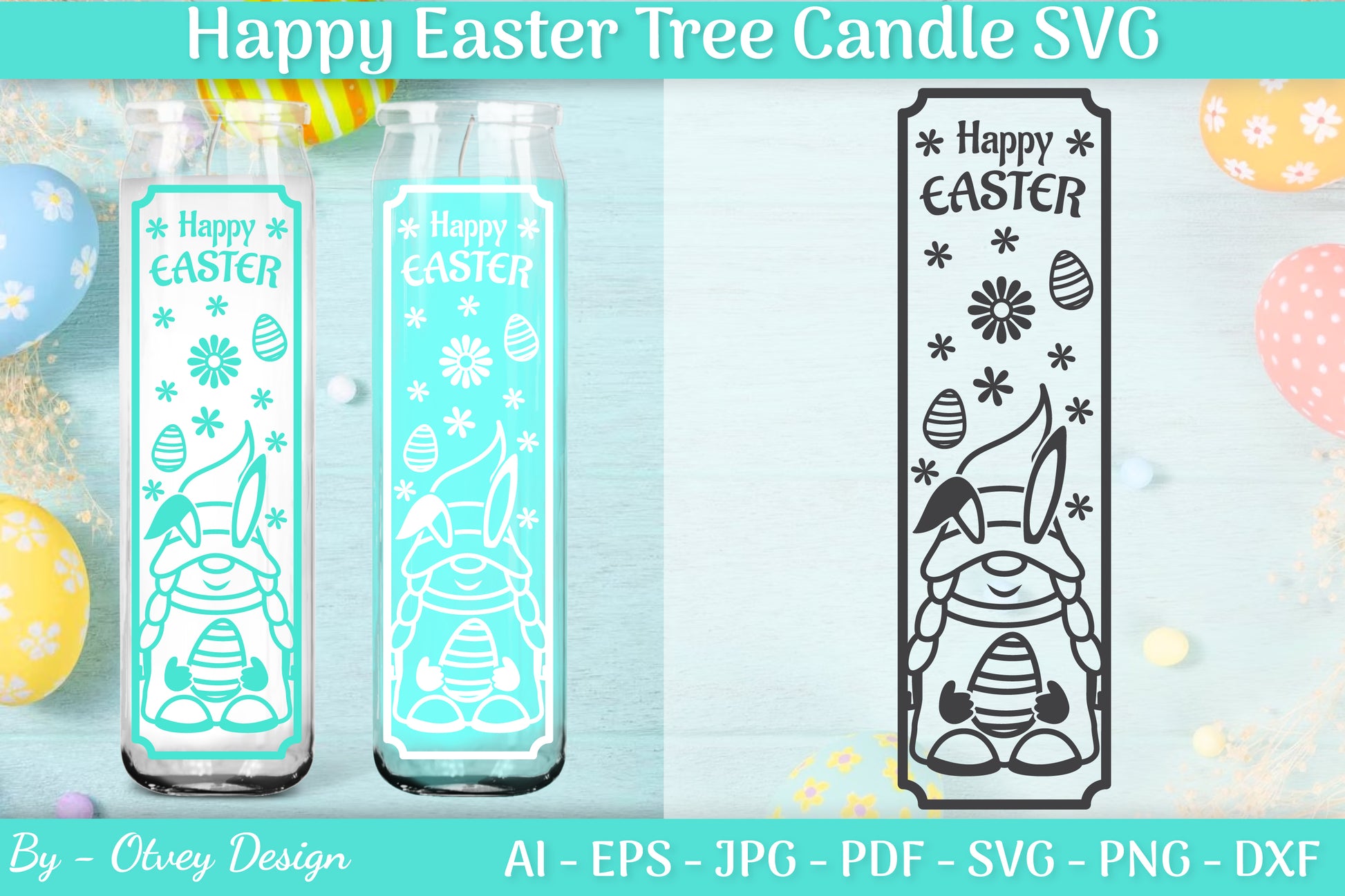 Happy Easter Candle Tree SVG Bundle 1 - CraftNest - Digital Crafting and Art
