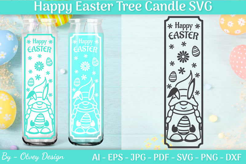Happy Easter Candle Tree SVG Bundle 1 - CraftNest - Digital Crafting and Art