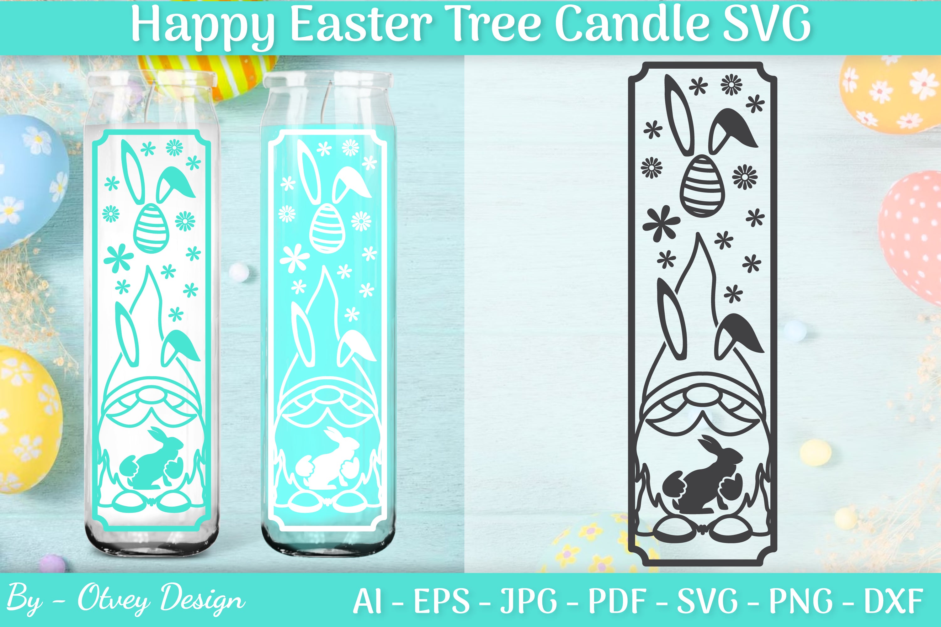 Happy Easter Candle Tree SVG Bundle 3 - CraftNest - Digital Crafting and Art