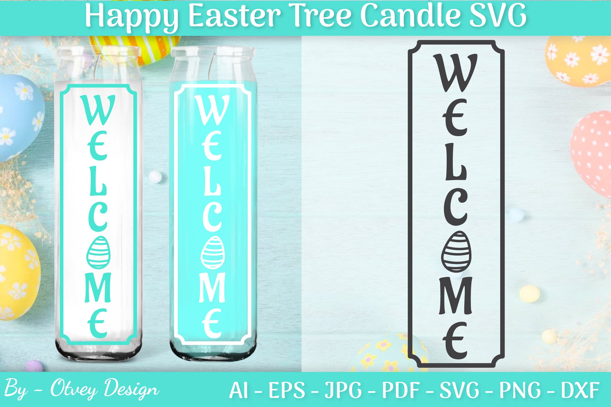 Happy Easter Candle Tree SVG Bundle 5 - CraftNest - Digital Crafting and Art