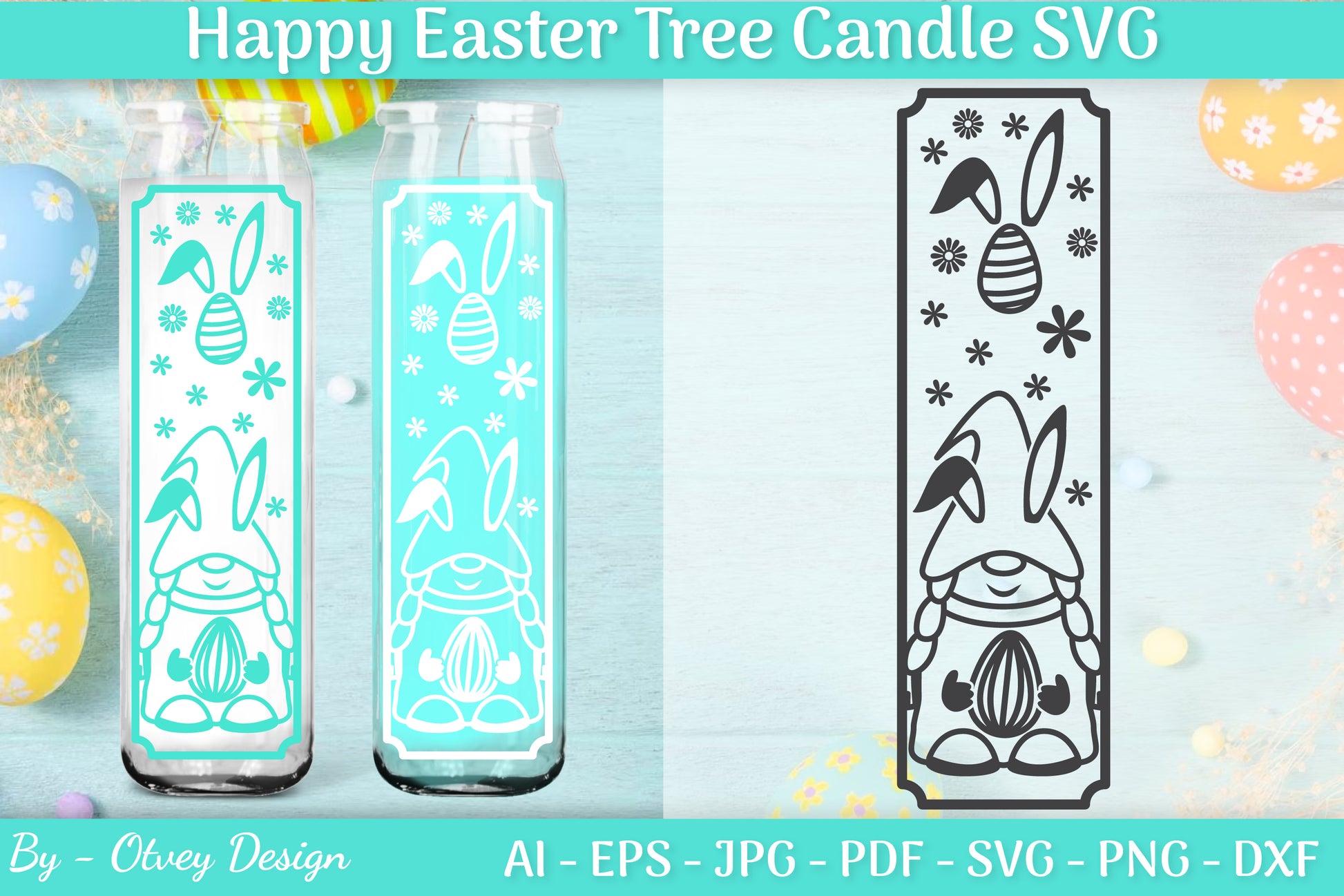 Happy Easter Candle Tree SVG Bundle 6 - CraftNest - Digital Crafting and Art