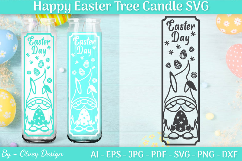 Happy Easter Candle Tree SVG Bundle 12 - CraftNest - Digital Crafting and Art