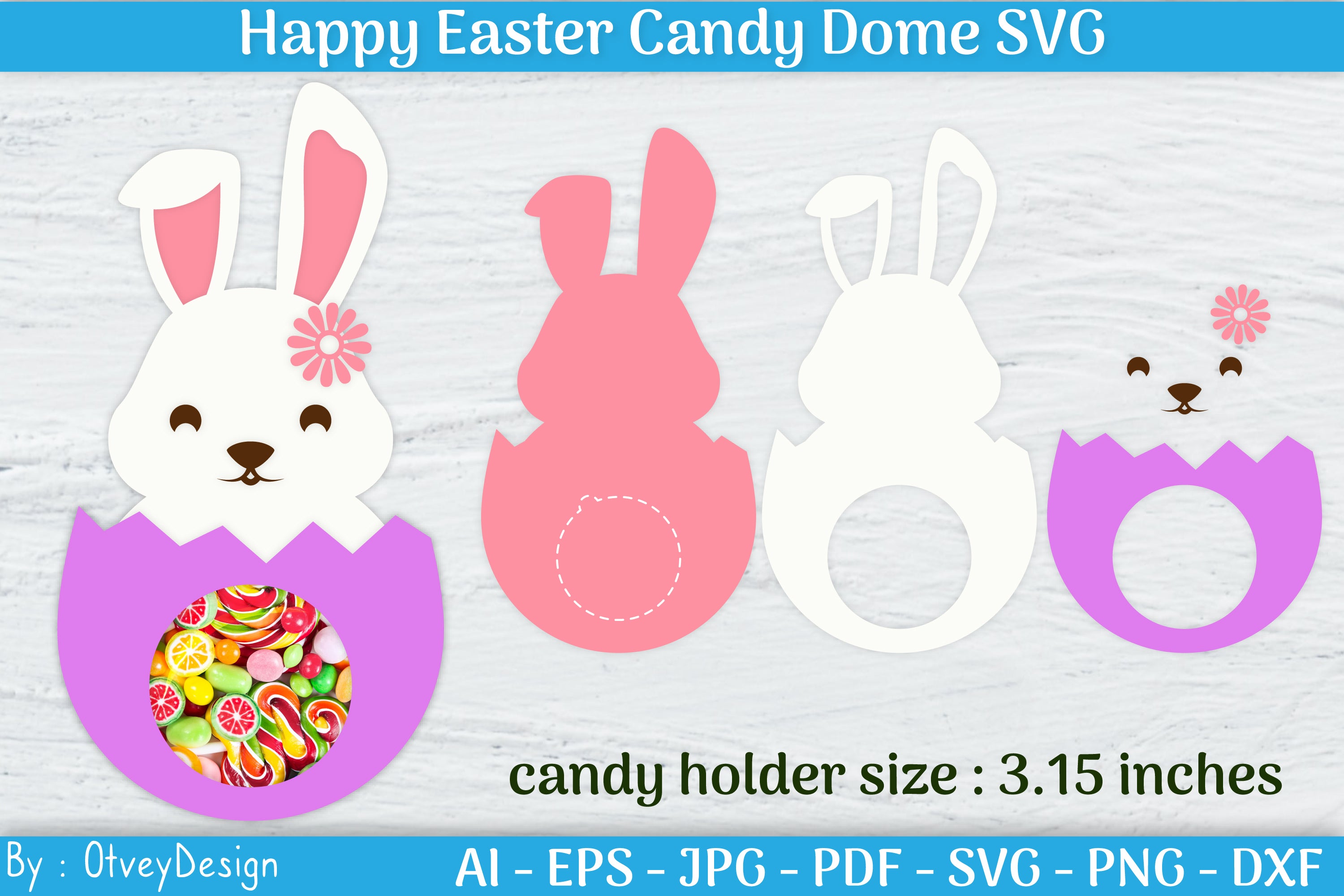 Happy Easter Candy Dome SVG Bundle