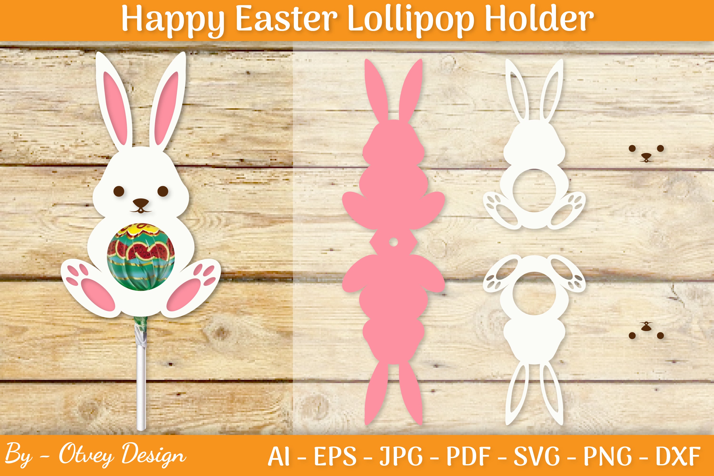 Happy Easter Lollipop Holder SVG Bundle