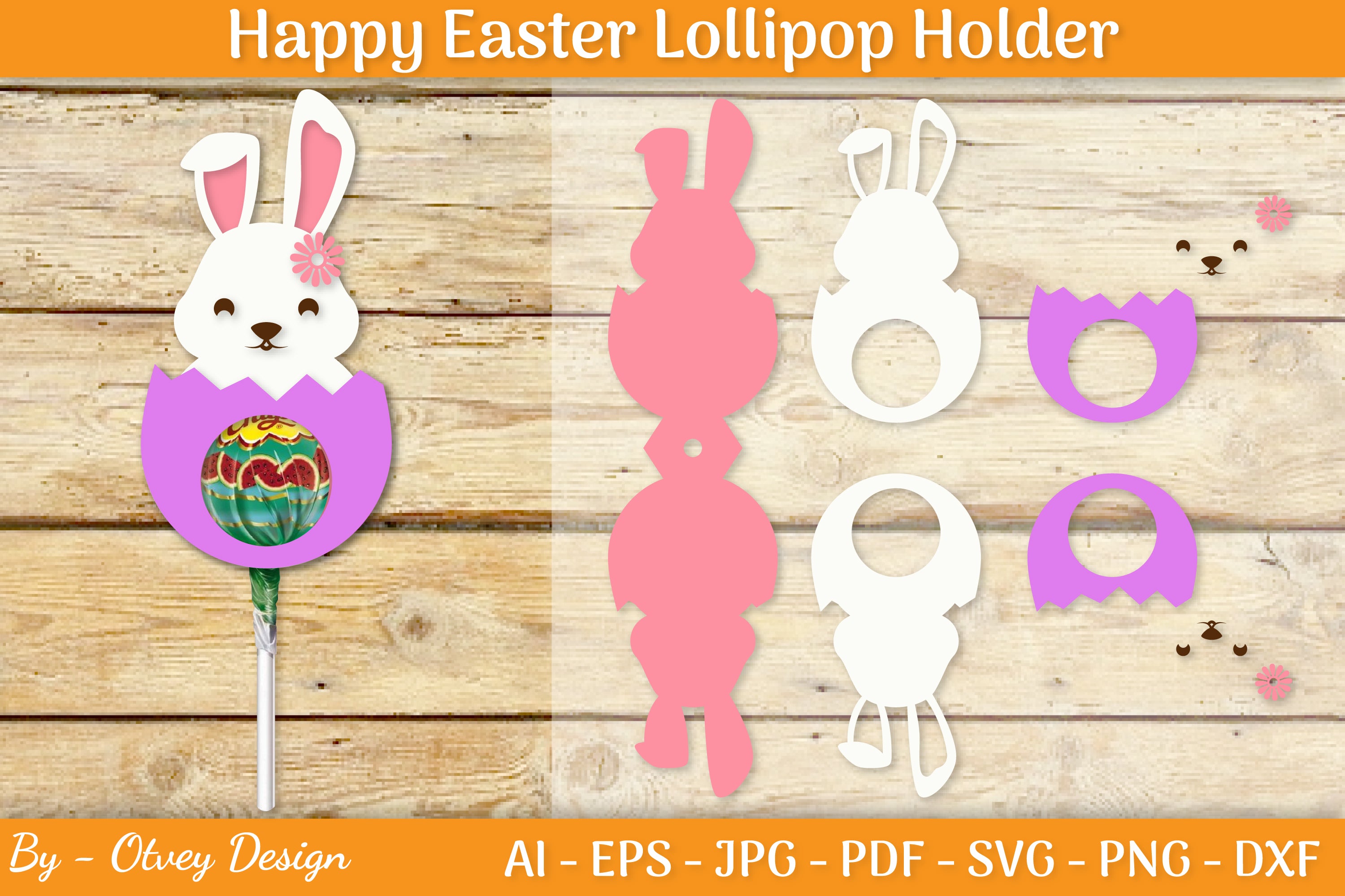 Happy Easter Lollipop Holder SVG Bundle