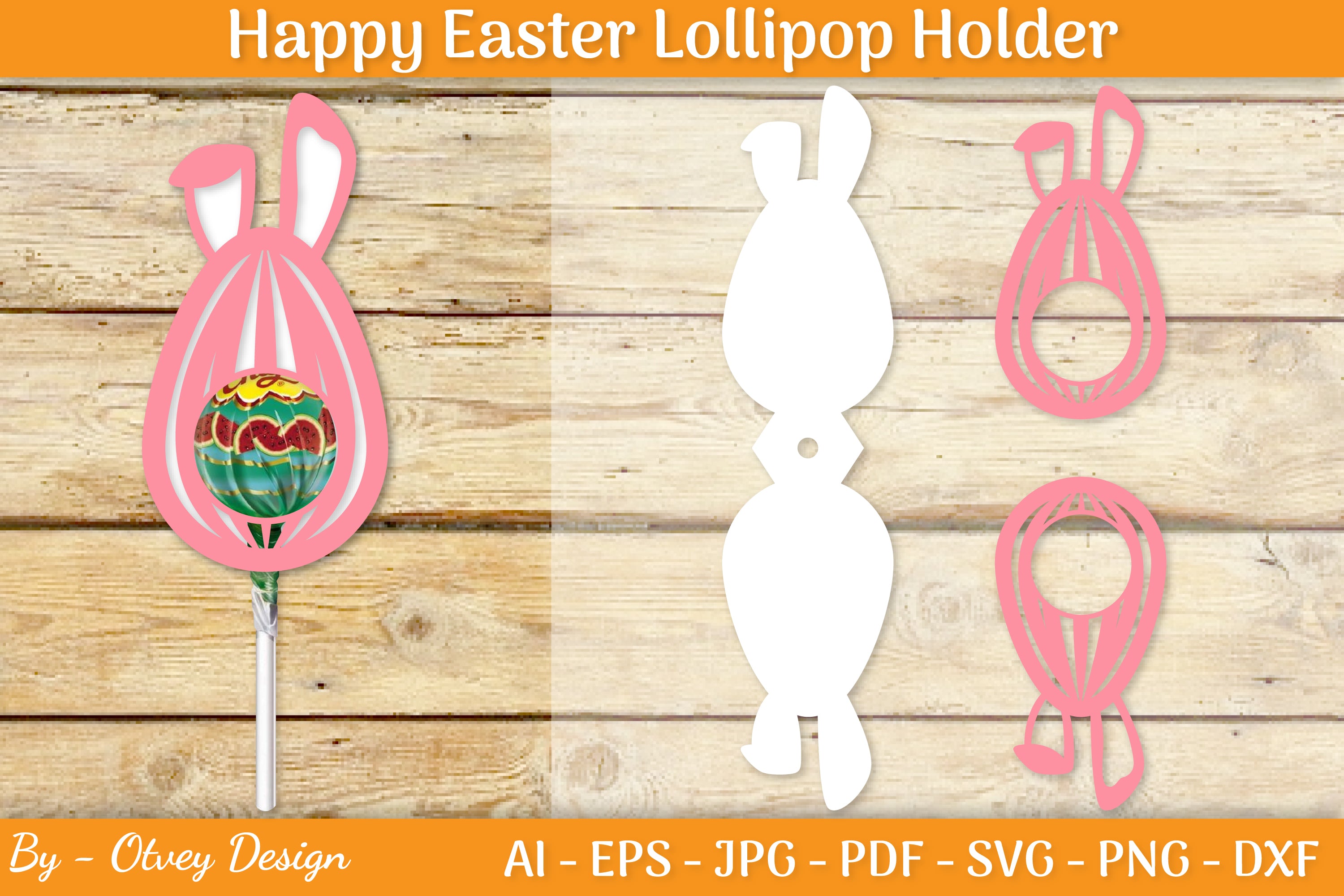 Happy Easter Lollipop Holder SVG Bundle