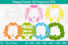 Happy Easter Papercut SVG Bundle 1 - CraftNest - Digital Crafting and Art