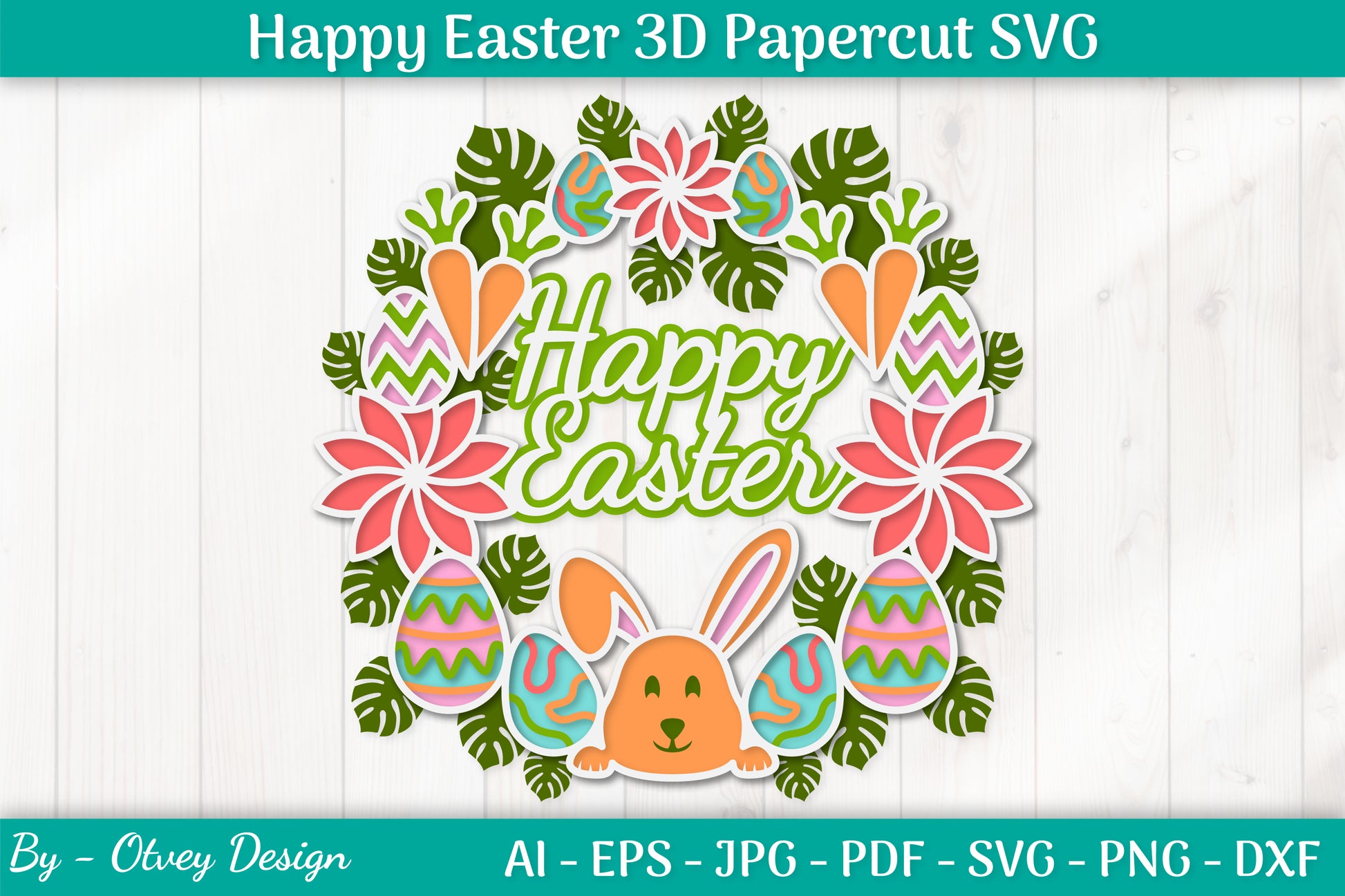 Happy Easter Papercut SVG Bundle 2 - CraftNest - Digital Crafting and Art