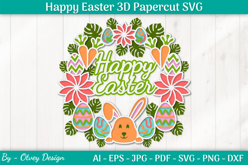 Happy Easter Papercut SVG Bundle 2 - CraftNest - Digital Crafting and Art