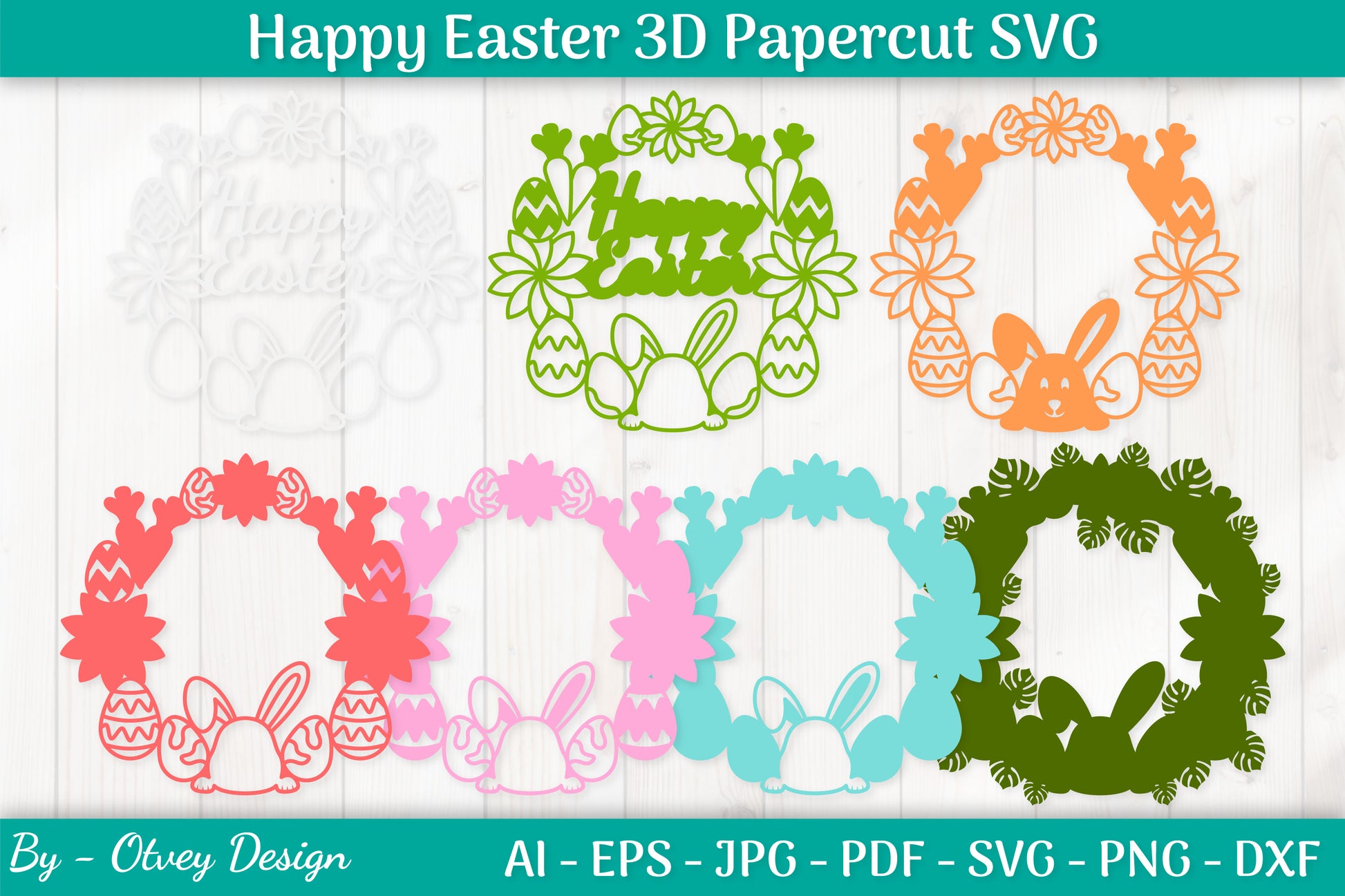 Happy Easter Papercut SVG Bundle 2 - CraftNest - Digital Crafting and Art