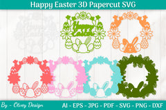 Happy Easter Papercut SVG Bundle 2 - CraftNest - Digital Crafting and Art