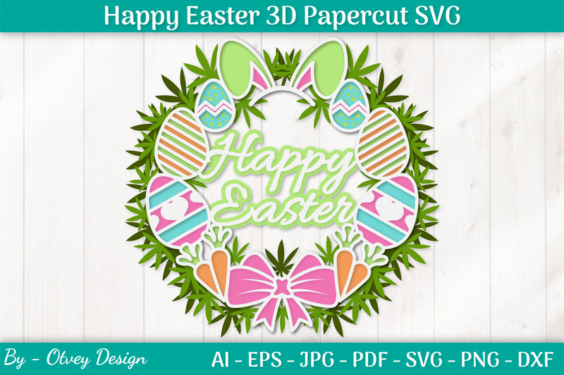 Happy Easter Papercut SVG Bundle 3 - CraftNest - Digital Crafting and Art