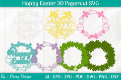 Happy Easter Papercut SVG Bundle 4 - CraftNest - Digital Crafting and Art