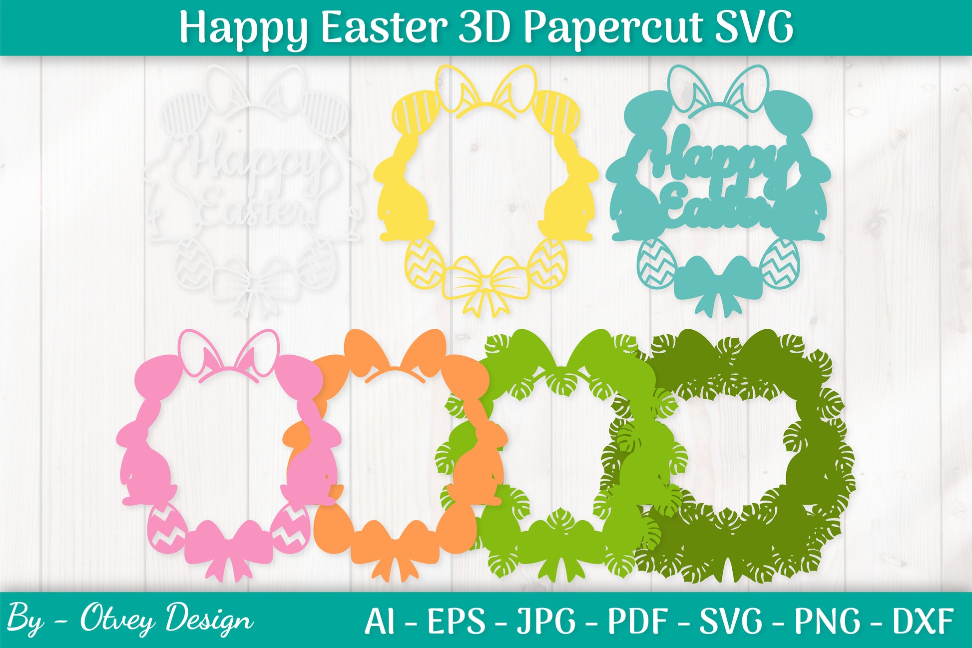 Happy Easter Papercut SVG Bundle 5 - CraftNest - Digital Crafting and Art