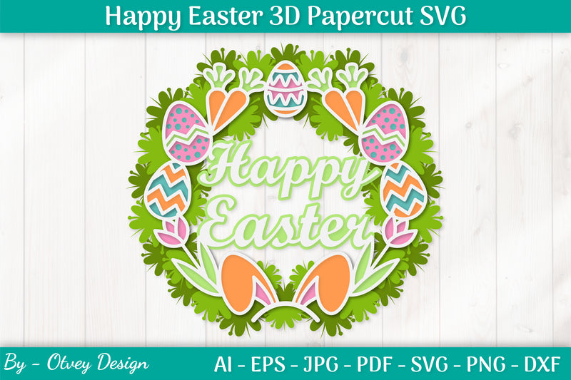 Happy Easter Papercut SVG Bundle 6 - CraftNest - Digital Crafting and Art