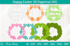 Happy Easter Papercut SVG Bundle 6 - CraftNest - Digital Crafting and Art