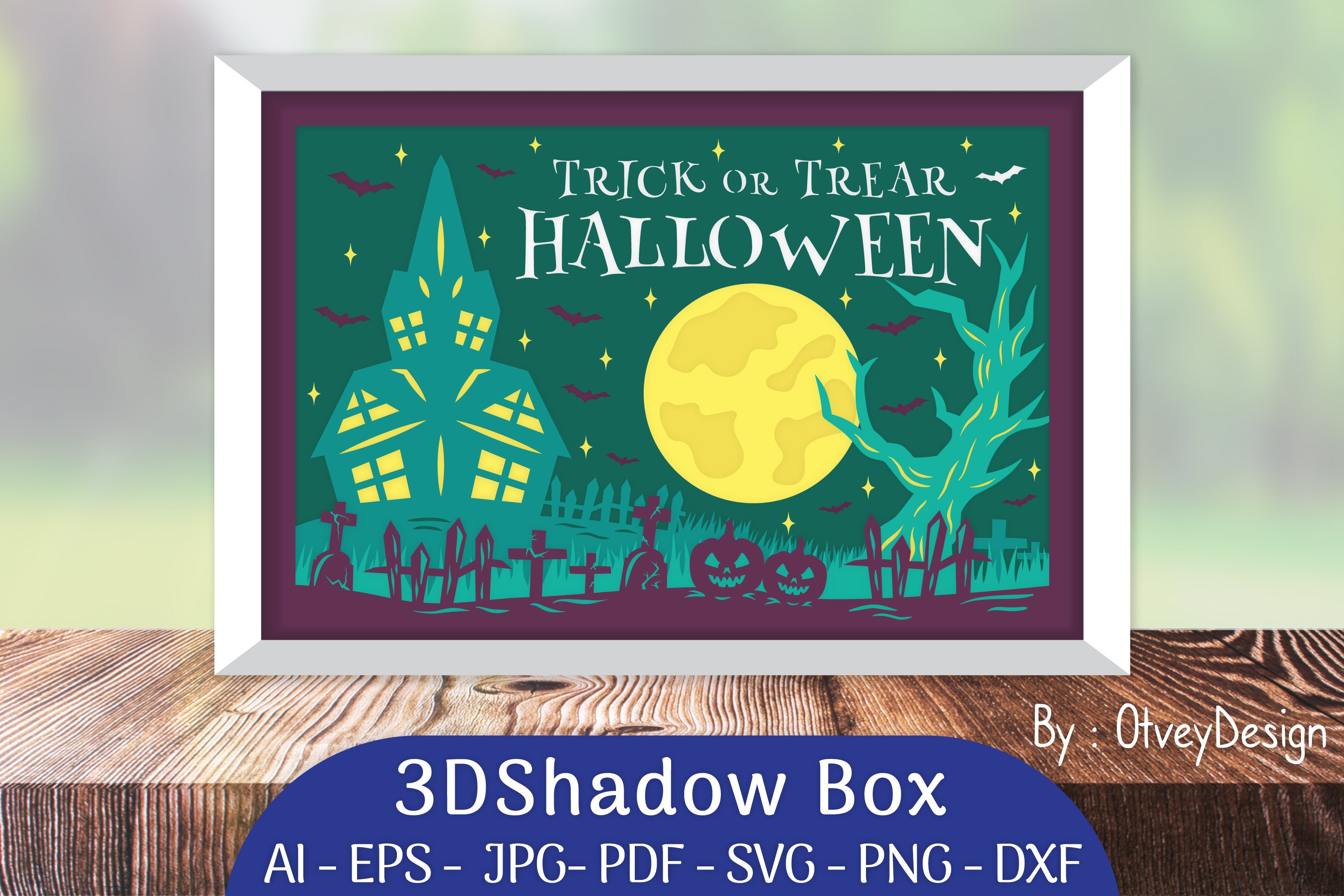 Happy Halloween 3D Shadowbox Layered Papercut SVG Bundle