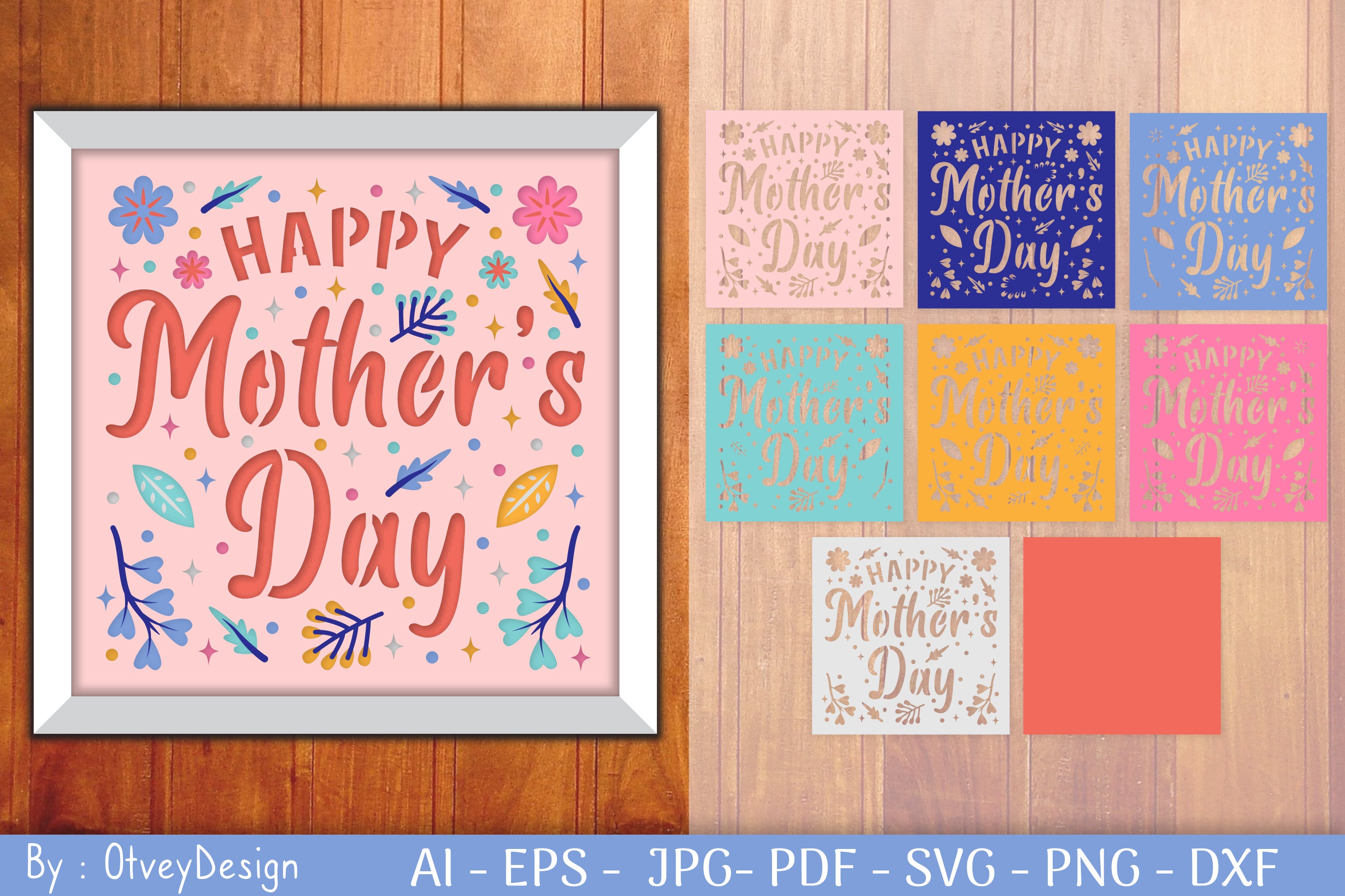 Happy Mother's Day Shadow Box SVG Bundle
