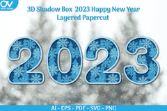 Happy New Year Snowflake 3D Layered SVG Bundle - CraftNest - Digital Crafting and Art