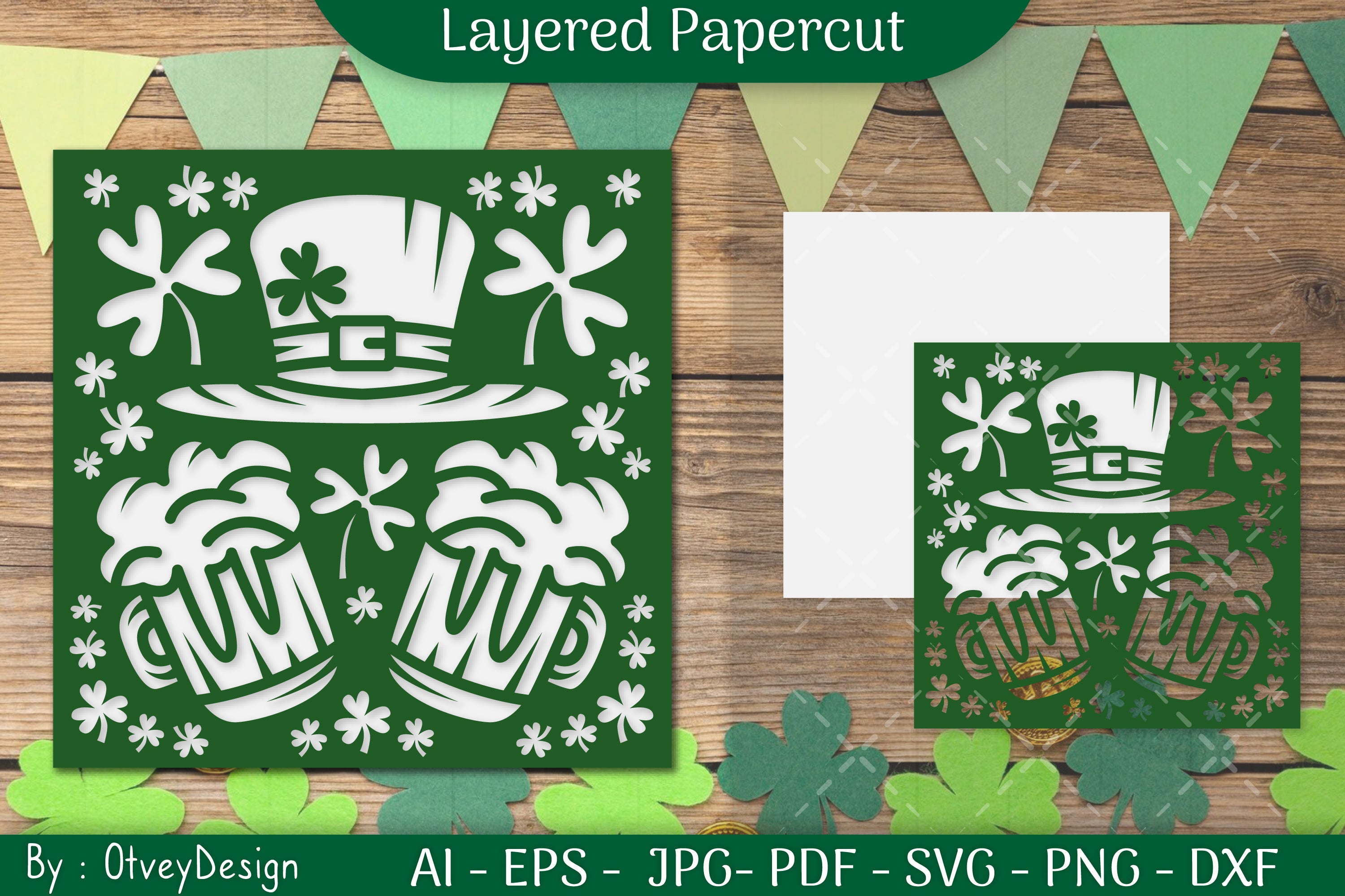 Happy St Patrick's Day Layered Papercut SVG Bundle 3 - CraftNest - Digital Crafting and Art