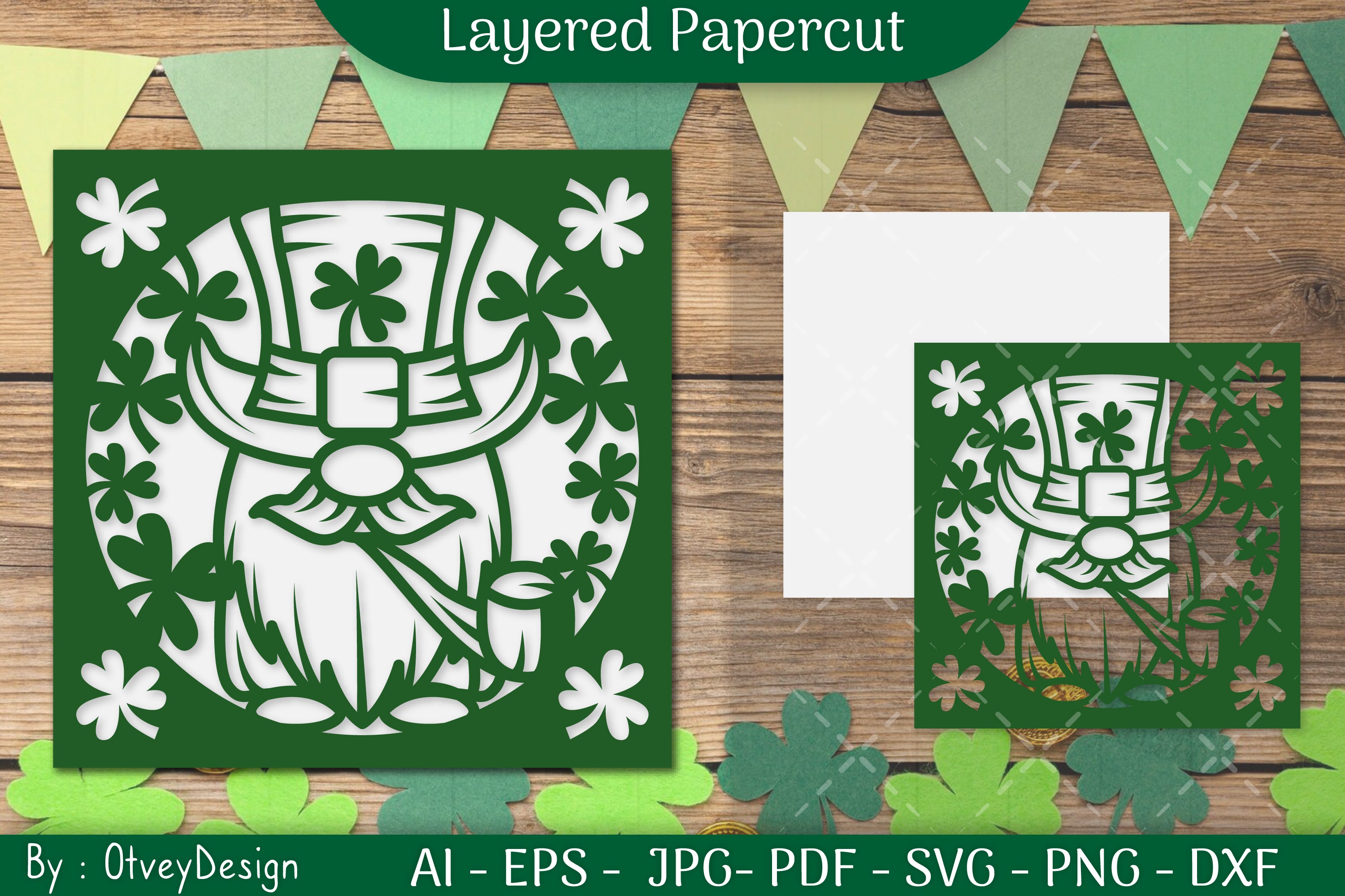 Happy St Patrick's Day Layered Papercut SVG Bundle 4 - CraftNest - Digital Crafting and Art