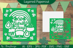Happy St Patrick's Day Layered Papercut SVG Bundle 5 - CraftNest - Digital Crafting and Art