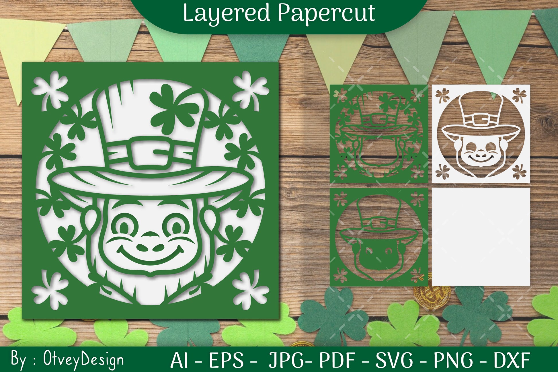 Happy St Patrick's Day Layered Papercut SVG Bundle 6 - CraftNest - Digital Crafting and Art