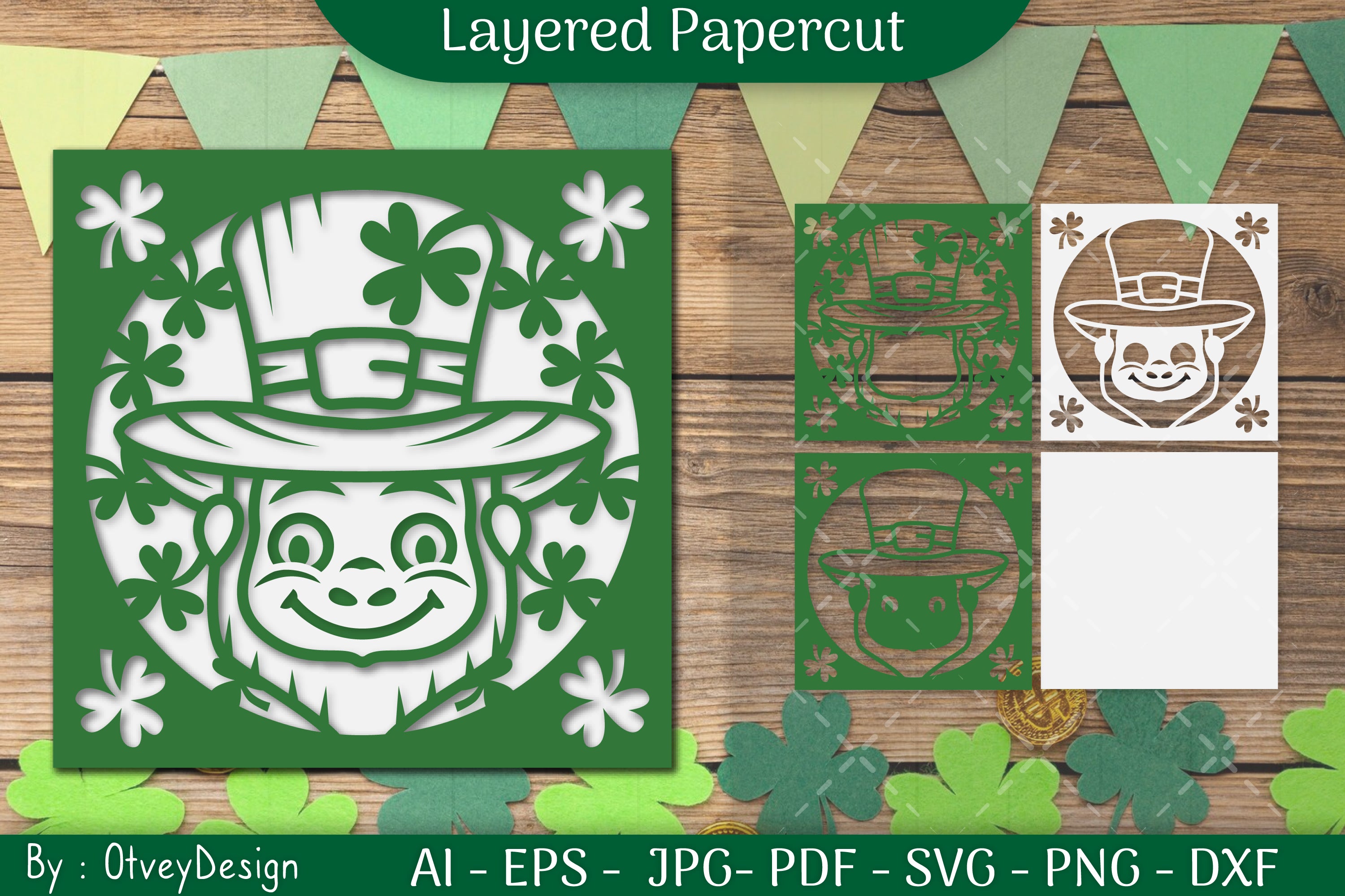 Happy St Patrick's Day Layered Papercut SVG Bundle 6 - CraftNest - Digital Crafting and Art
