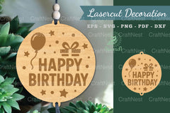 Happy Birthday Lasercut Decoration Clipart Bundle - CraftNest - Digital Crafting and Art
