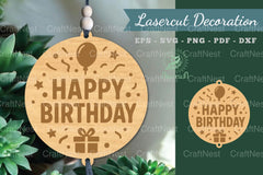 Happy Birthday Lasercut Decoration Clipart Bundle - CraftNest - Digital Crafting and Art