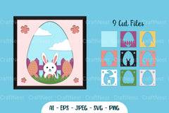 Happy Easter Bunny Layered Papercut SVG Bundle - CraftNest - Digital Crafting and Art