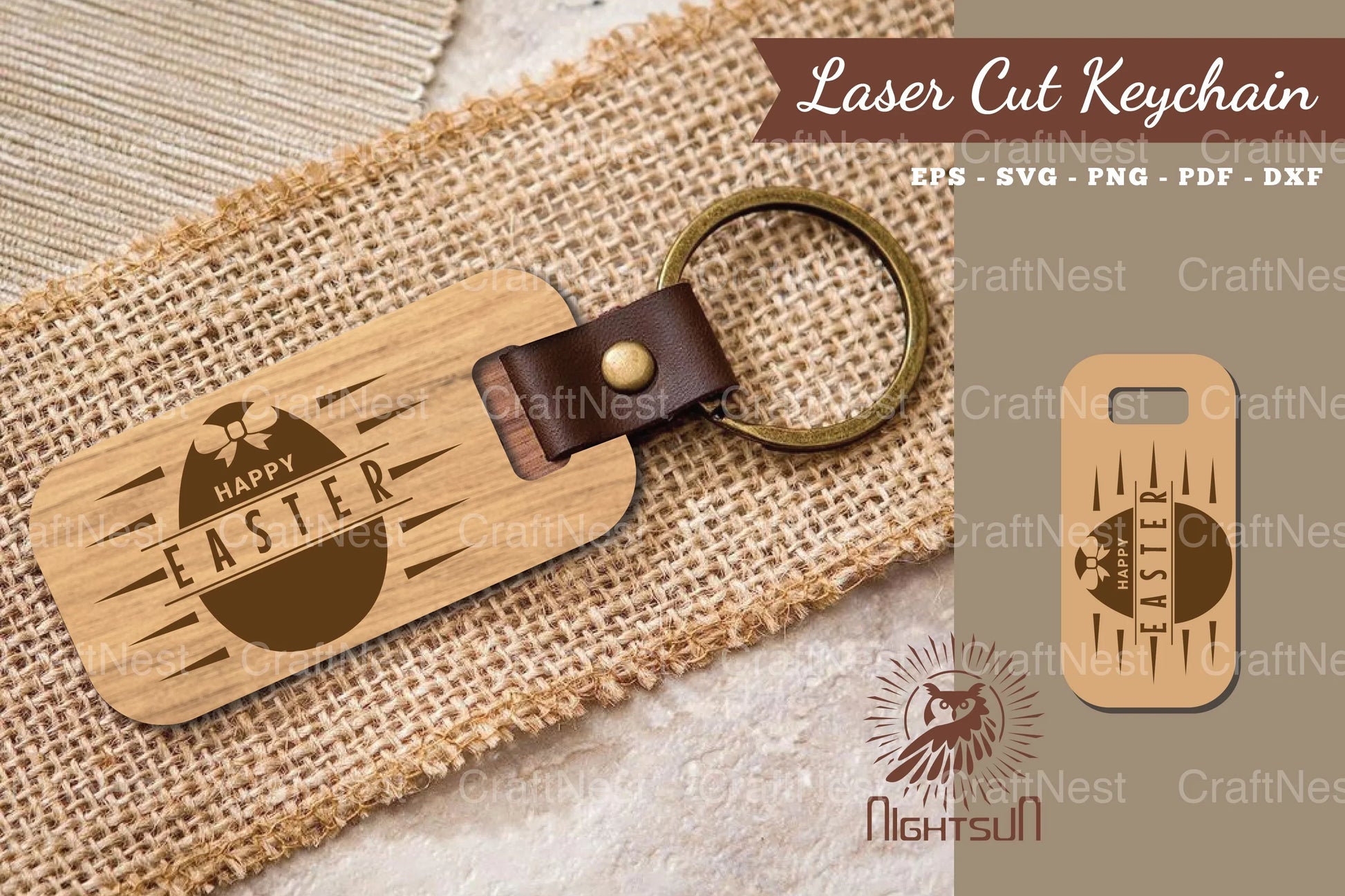 Happy Easter Laser Cut Keychain Design Bundle - CraftNest - Digital Crafting and Art