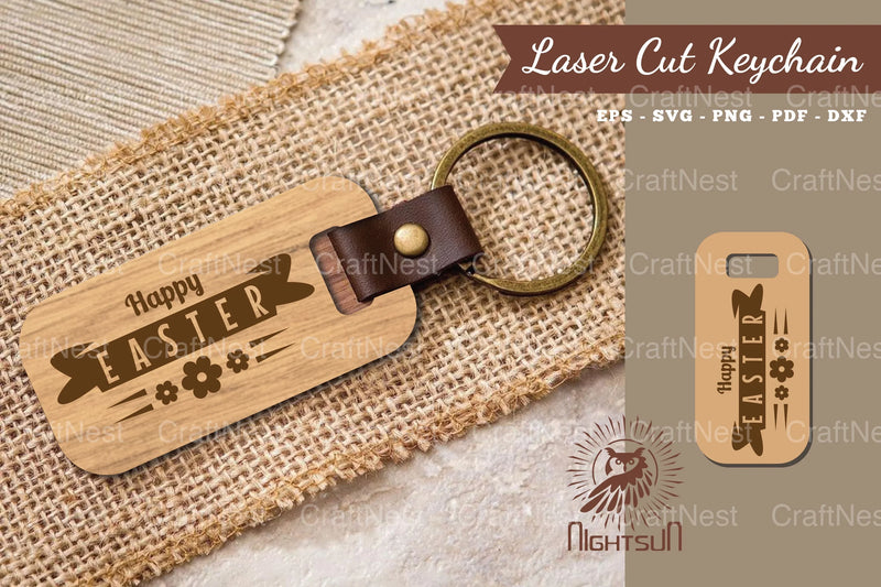 Happy Easter Laser Cut Keychain Design Bundle - CraftNest - Digital Crafting and Art