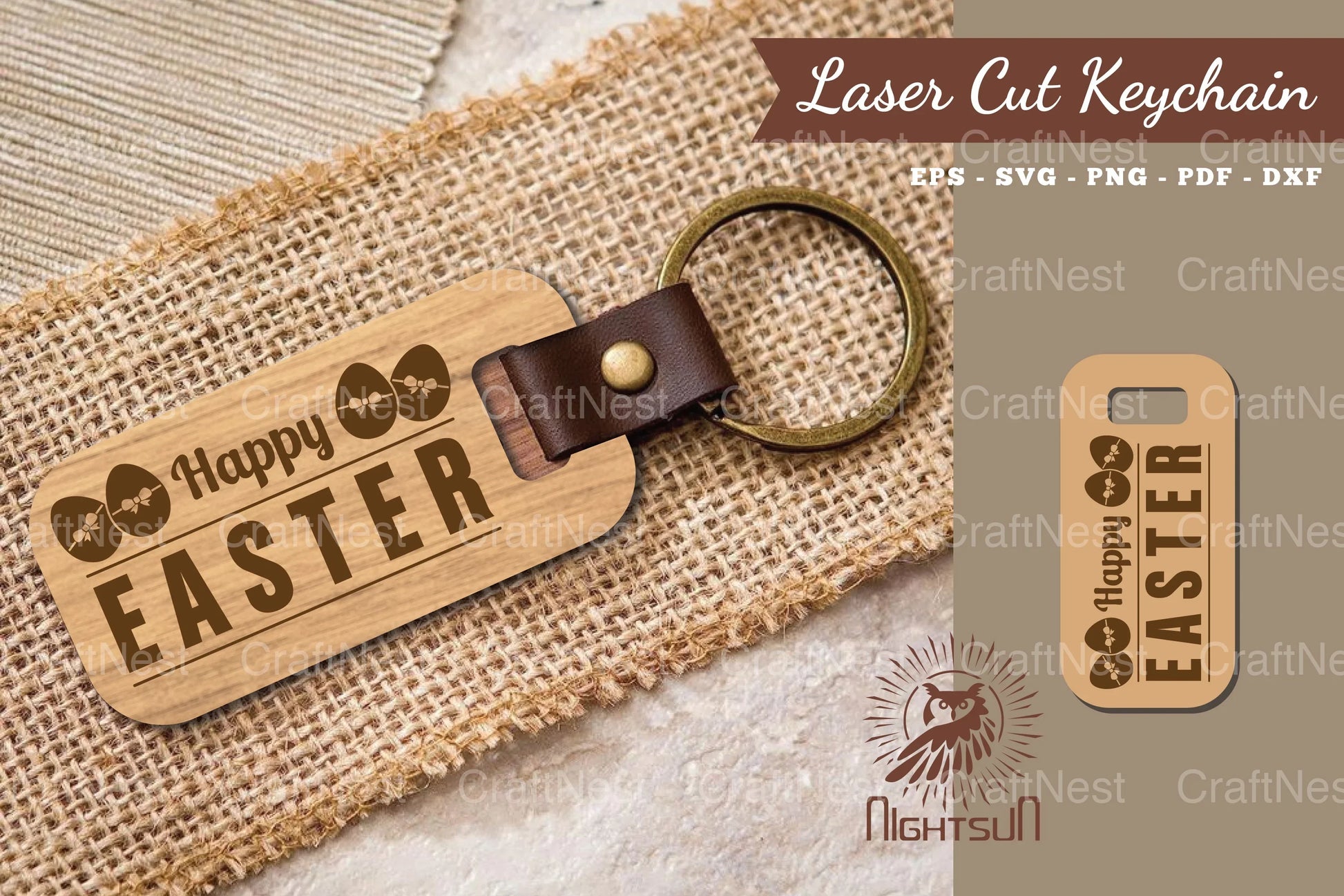 Happy Easter Laser Cut Keychain Design Bundle - CraftNest - Digital Crafting and Art