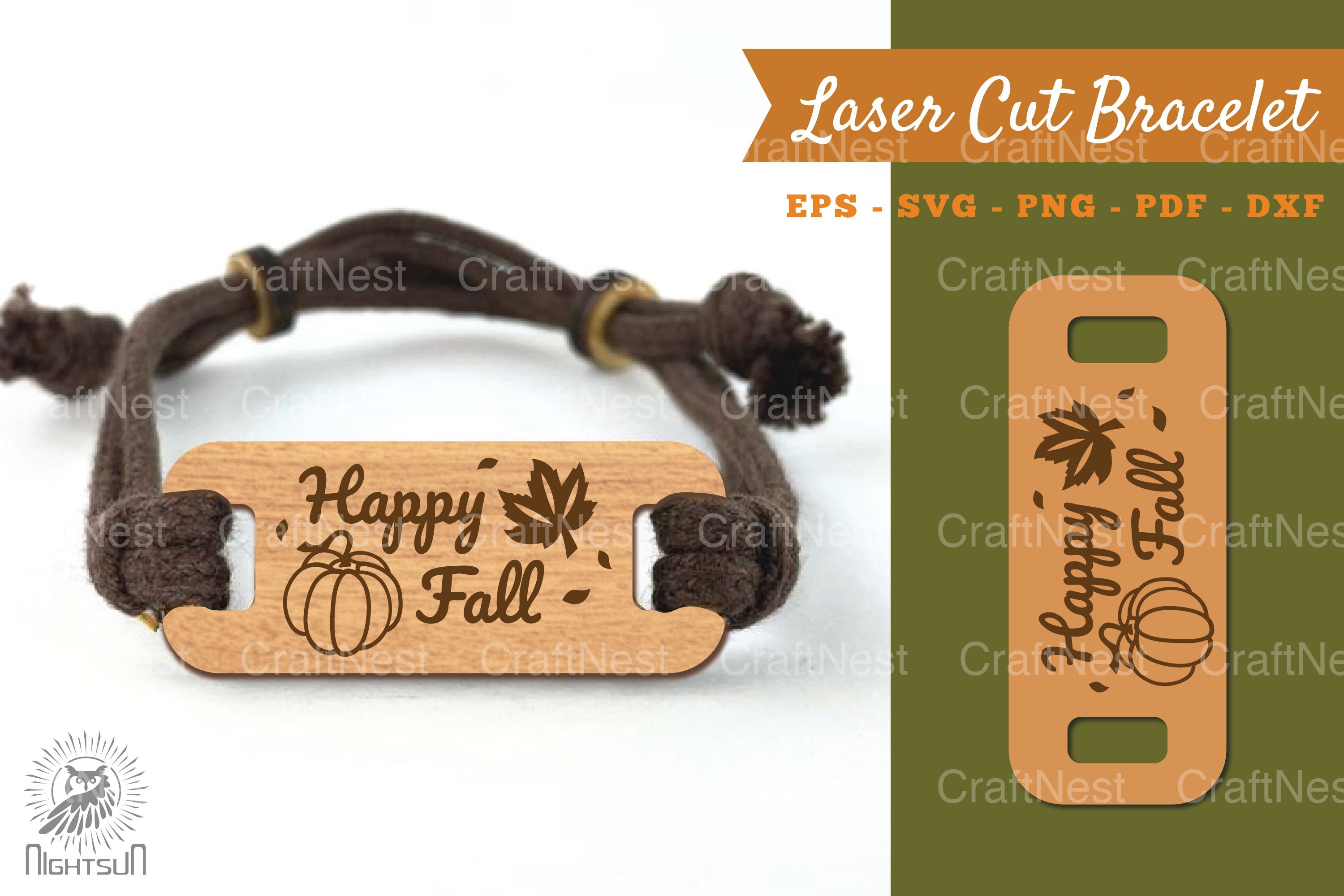 Happy Fall Laser Cut Bracelet SVG Bundle - CraftNest - Digital Crafting and Art