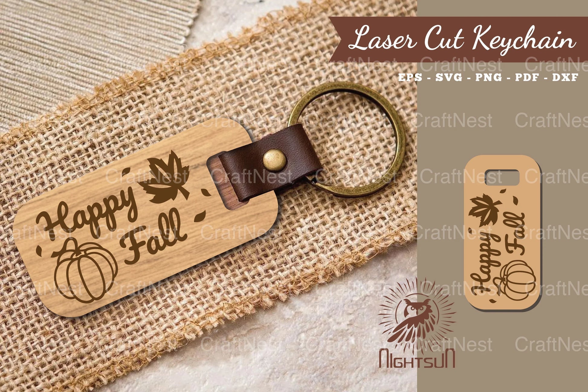 Happy Fall Laser Cut Keychain Design Bundle - CraftNest - Digital Crafting and Art