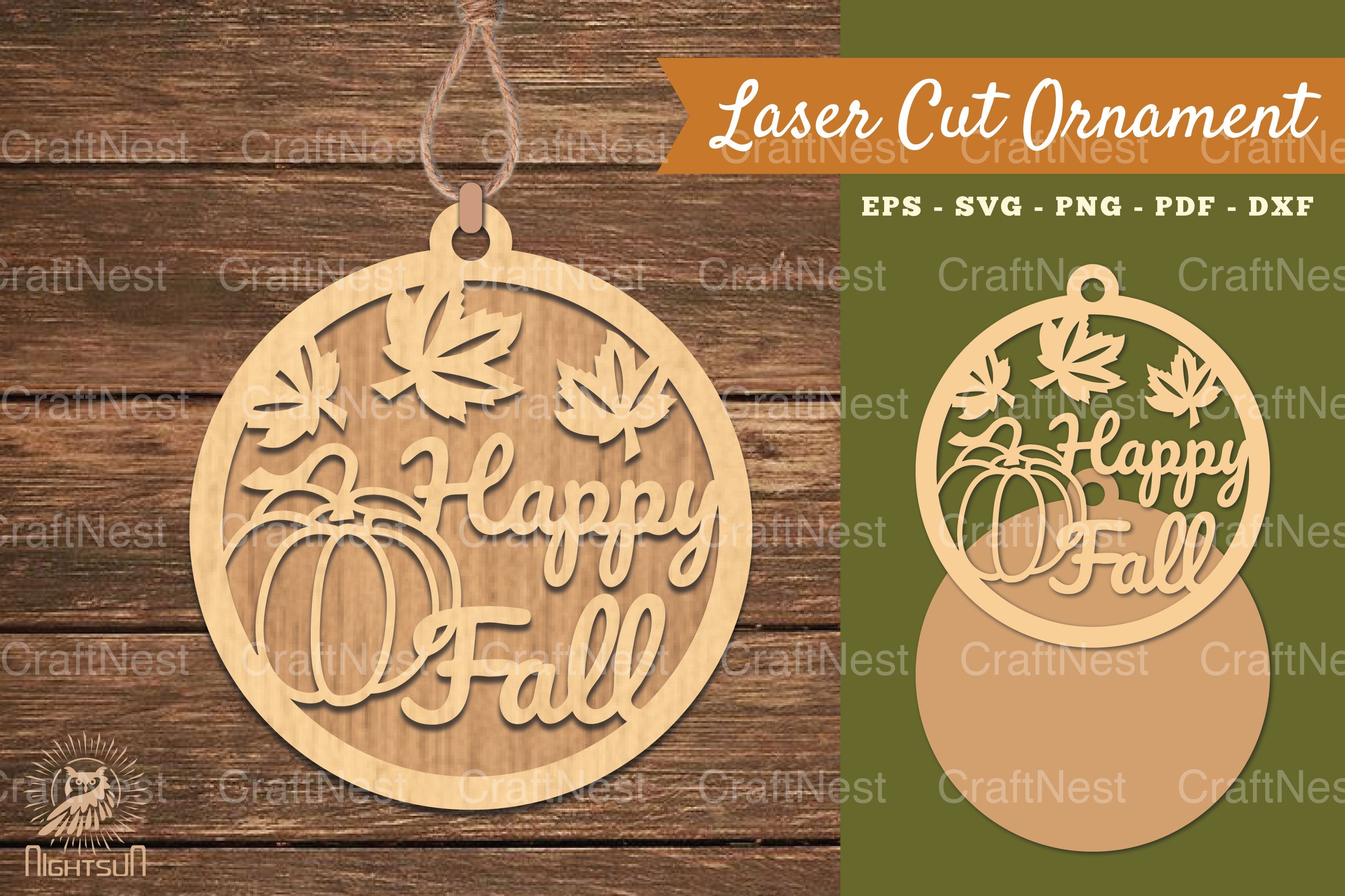 Happy Fall Laser Cut Ornament SVG Bundle - CraftNest - Digital Crafting and Art