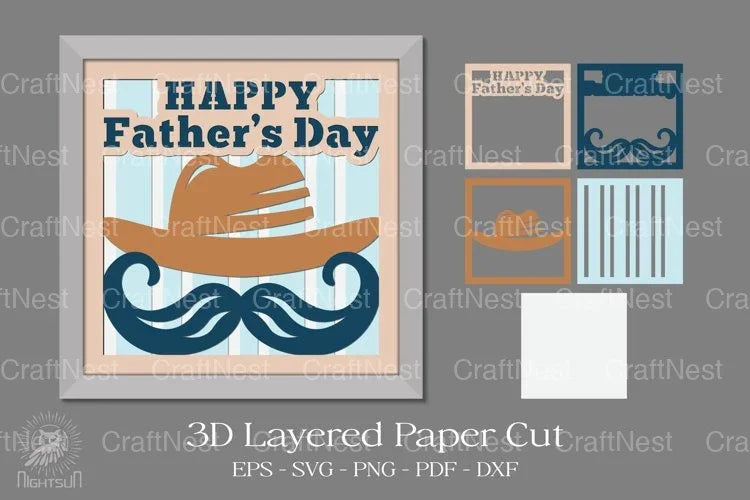 Happy Father's Day Layered Papercut Clipart Bundle - CraftNest - Digital Crafting and Art