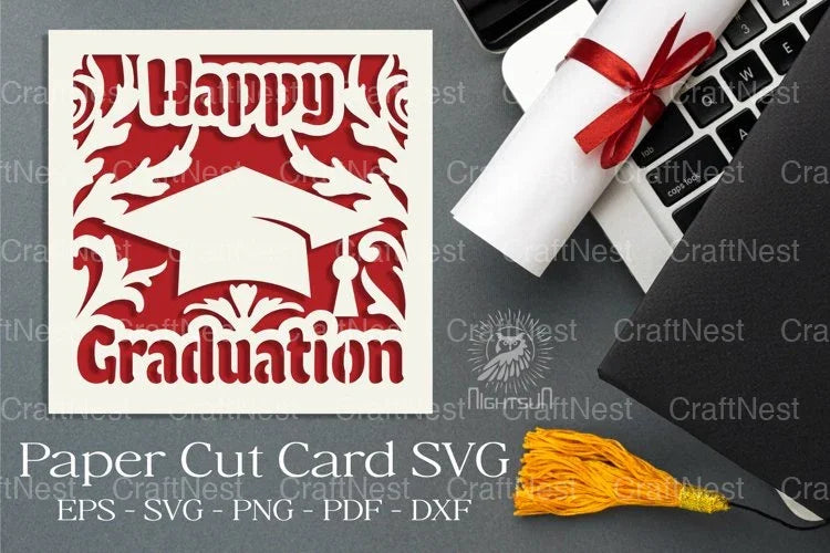 Happy Graduation Paper Cut SVG Bundle - CraftNest - Digital Crafting and Art