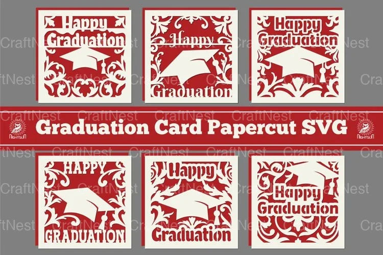 Happy Graduation Paper Cut SVG Bundle - CraftNest - Digital Crafting and Art