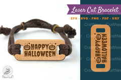 Happy Halloween Laser Cut Bracelet SVG Bundle - CraftNest - Digital Crafting and Art