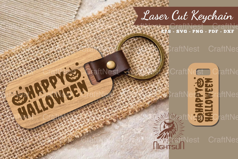 Happy Halloween Laser Cut Keychain Design Bundle - CraftNest - Digital Crafting and Art