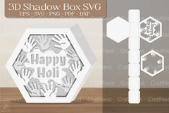 Happy Holi 3D Shadow Box Bundle - CraftNest - Digital Crafting and Art