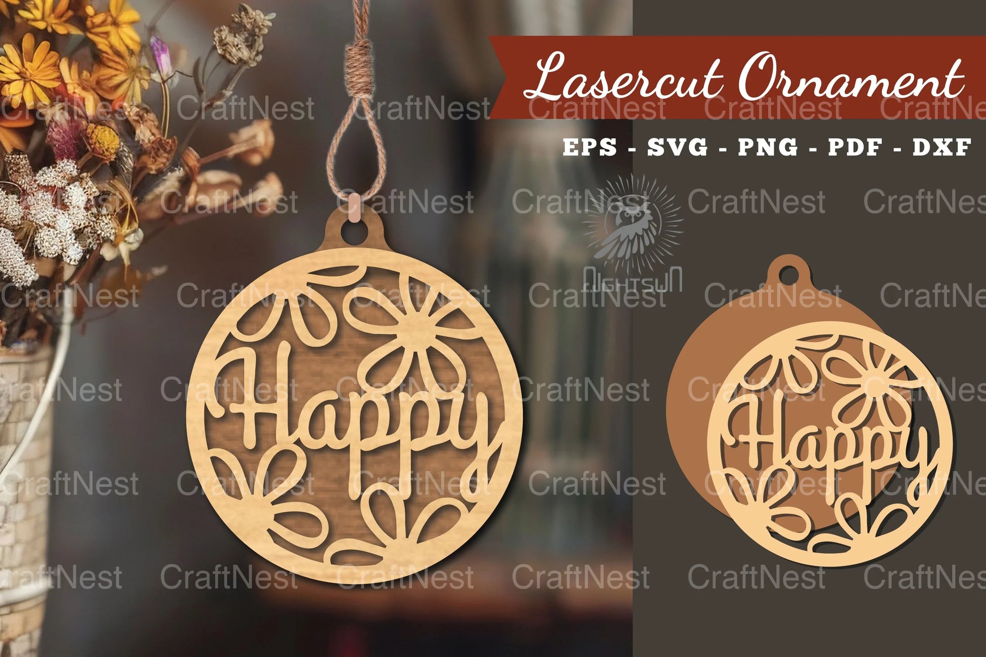 Happy Laser Cut Ornament Clipart Bundle - CraftNest - Digital Crafting and Art