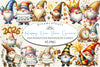 Happy New Year Gnome Clipart Bundle