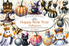 Happy New Year Halloween Clipart Bundle